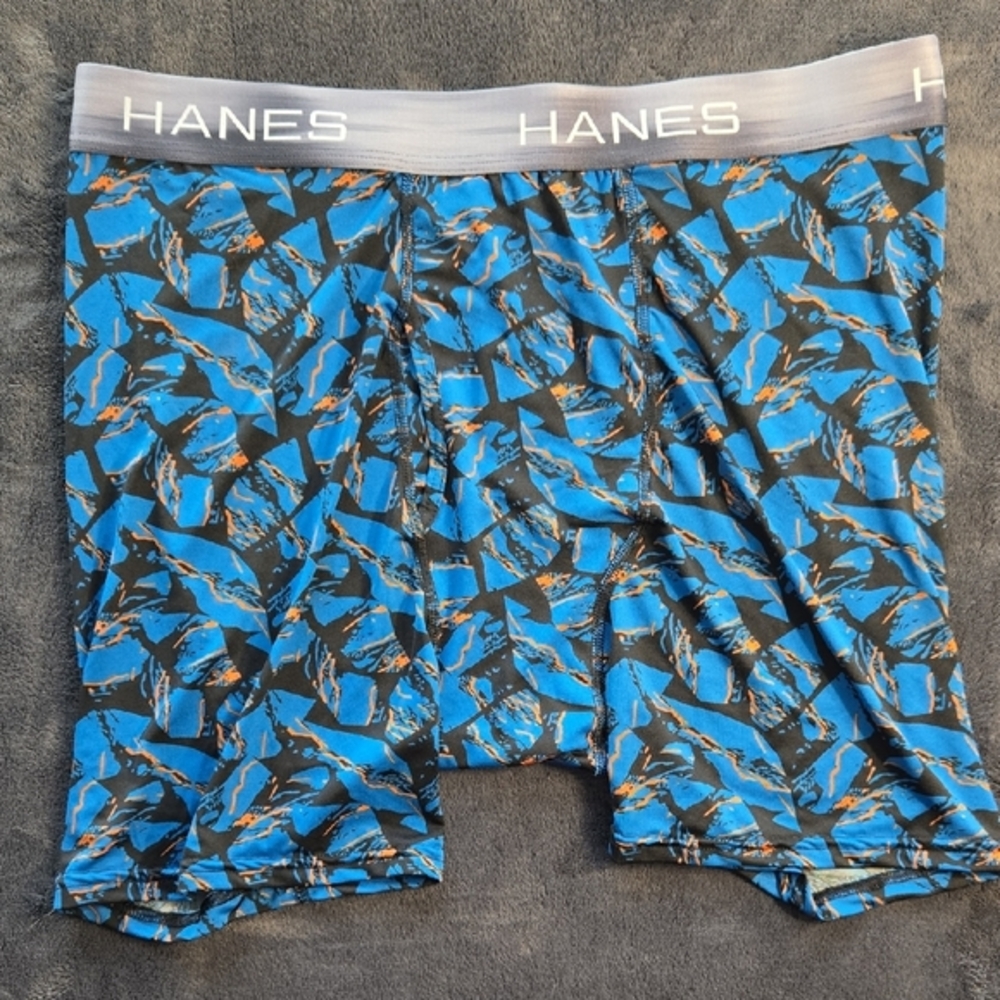 Hanes Men's Blue Boxer Briefs